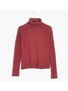 Madewell Boxy Turtleneck Top Burnished Mahogany, XXS